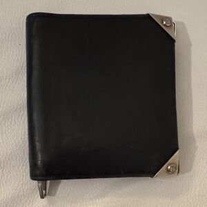 Alexander Wang Black Leather Wallet with Silver Accents